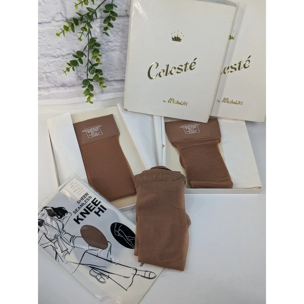 NEW VTG LOT 4💋CANTRECE Celeste DuPont Nylon Hosiery Stockings Pantyhose Twitche